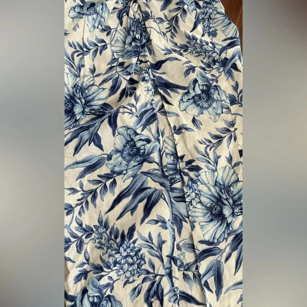 H&M Linen blend midi skirt with slit size 6 -excellent condition condition - Picture 6 of 8